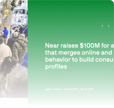TechCrunch article on Near Intelligence raising $100M to merge online and offline consumer data