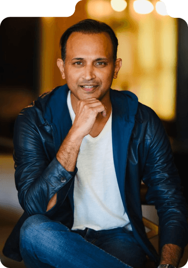 Portrait of Anil Mathews, entrepreneur and author