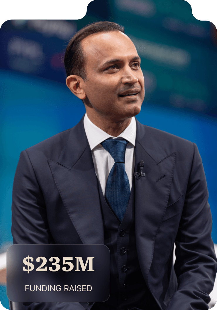 Anil Mathews speaking at Nasdaq listing day in Times Square